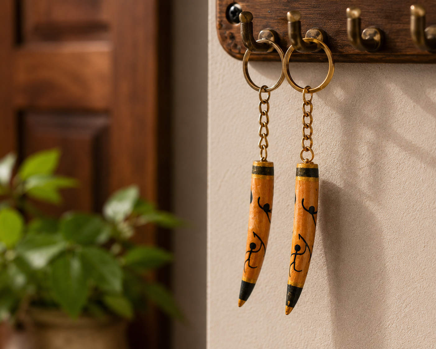 ChatGPT Image Jun 18, 2026, 07_32_13 AM Elephant Tusk Wooden Keychain - Image 1